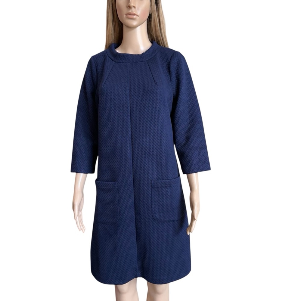 Boden Navy Abigail Jacquard Dress 10R EUC - Picture 2 of 7